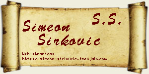 Simeon Sirković vizit kartica